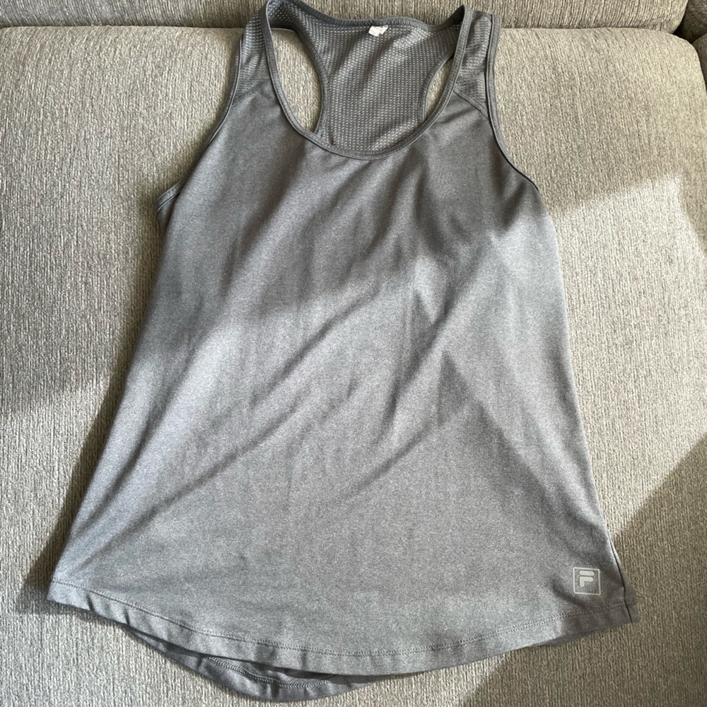 FILA race back gray tank top MEDIUM